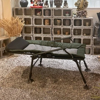 Camping Lounge Chair, Portable Folding Reclining Camping Chair With Adjustable Backrest For Indoor And Outdoor Camping Hiking Fishing,Green+black+grey 4 Camping Lounge Chair, Portable Folding Reclining Camping Chair With Adjustable Backrest For Indoor And Outdoor Camping Hiking Fishing,Green+black+grey - Image 4