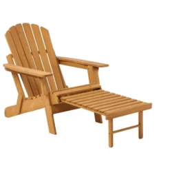 Outdoor Wooden Folding Adirondack Chair With Retractable Ottoman, Pre-Assembled BackRest & SeatBoard, Wood Patio Chair For Garden Backyard Porch Pool -Bold Design Store GUEST e50c2078 ab43 4add b770 e0584e9f52ac