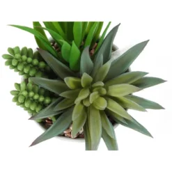 Artificial Plant, 7" Tall, Succulent, Indoor, Faux, Fake, Table, Greenery, Potted, Set Of 2, Decorative, Green Plants, White Ceramic Pots -Bold Design Store GUEST e67ac732 91c1 4457 ac35 041f3652a285