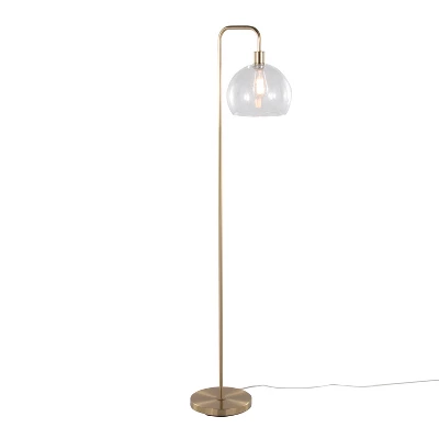 Metro 61" Contemporary Metal Floor Lamp In Royal Gold Metal With Clear Seeded Glass Shade From Grandview Gallery By LumiSource 1 Metro 61" Contemporary Metal Floor Lamp In Royal Gold Metal With Clear Seeded Glass Shade From Grandview Gallery By LumiSource