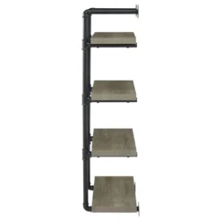 Black And Grey Driftwood Metal 24-inch Wall Shelf -Bold Design Store GUEST e947830b 3a25 4bf0 b1c8 f21a855ba2d4