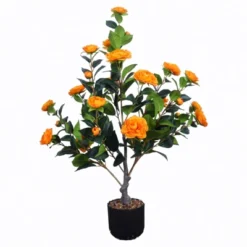Artificial Camellia Tree 2 Pack, 36"Faux Camellia Plant In Pot With Orange Flowers, Greenery Potted Plant For Indoor Outdoor Office Home Porch Decor 17 Artificial Camellia Tree 2 Pack, 36"Faux Camellia Plant In Pot With Orange Flowers, Greenery Potted Plant For Indoor Outdoor Office Home Porch Decor -Bold Design Store GUEST ea63ae59 7c43 41e0 a9c9 019cdfa473f0