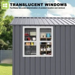 8X10FT Outdoor Storage Shed With Thickened Galvanized Steel,with Sloped Roof & Double Lockable Door,with 6 Vents, For Backyard Garden Bike,Lawnmower -Bold Design Store GUEST ebb6a757 5723 4f77 8448 d62b786fa348