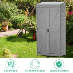Outdoor Storage Cabinet And Metal Top,Garden Storage Shed,Outdoor 68 Inches Wood Tall Shed For Yard And Patio 17 Outdoor Storage Cabinet And Metal Top,Garden Storage Shed,Outdoor 68 Inches Wood Tall Shed For Yard And Patio -Bold Design Store GUEST eca61265 ee7f 496a 8e29 9c8a6f6d26a2