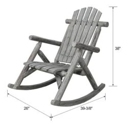 Wooden Porch Rocker Chair,Durable Wooden Porch Rocker Chair,Fir Log Rocking Chair,Patio Rockers For Outside,Garde.Light Gray Color -Bold Design Store GUEST ecaa8db7 2522 401a bcec 0c38ec7e56db