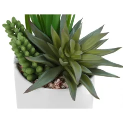 Artificial Plant, 7" Tall, Succulent, Indoor, Faux, Fake, Table, Greenery, Potted, Set Of 2, Decorative, Green Plants, White Ceramic Pots -Bold Design Store GUEST ef2191b4 8f78 4f44 bf13 7cfe9dafb615