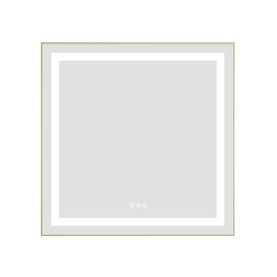 30 X 30 Inch LED Bathroom Mirror With Front And Backlight,Wall Mounted Vanity Mirror With Aluminum Frame,Anti-Fog, Memory, 3 Colors, Stepless Dimmable 1 30 X 30 Inch LED Bathroom Mirror With Front And Backlight,Wall Mounted Vanity Mirror With Aluminum Frame,Anti-Fog, Memory, 3 Colors, Stepless Dimmable