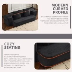 Ebern Designs Transformable Sectional Sofa With 3 Ottoman Stools - Supportive Polyester Fold-Out Bed, Compact Polyester Lounger For Small Spaces Home -Bold Design Store GUEST f010529c cf00 4a72 a8b7 47bca0f220fe