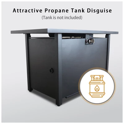 25" H X 42" W Steel Outdoor Fire Pit Table With Lid 3 25" H X 42" W Steel Outdoor Fire Pit Table With Lid - Image 3