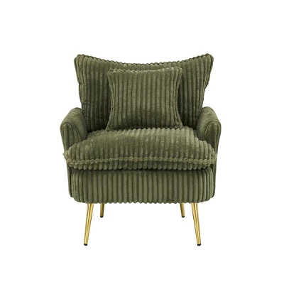 30.31 Inch Single Chair Fashion Sofa, Green Sofa, Coarse Polyester Polyester, Soft And Comfortable, Suitable For Apartment Office Living Room Bedroom 7 30.31 Inch Single Chair Fashion Sofa, Green Sofa, Coarse Polyester Polyester, Soft And Comfortable, Suitable For Apartment Office Living Room Bedroom - Image 7