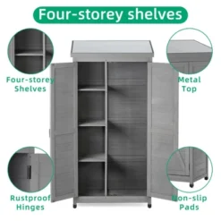 Outdoor Storage Cabinet And Metal Top,Garden Storage Shed,Outdoor 68 Inches Wood Tall Shed For Yard And Patio 14 Outdoor Storage Cabinet And Metal Top,Garden Storage Shed,Outdoor 68 Inches Wood Tall Shed For Yard And Patio -Bold Design Store GUEST f68f8fcb 2c2c 4c85 b8cc 5036c90eeda8