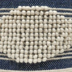 Diamond Handcrafted Fabric Cylindrical Pouf, White And Dark Blue -Bold Design Store GUEST f7d54785 9077 4909 ae1f 7e9972aeedba