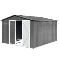 Metal Garden Sheds 8ftx10ft Outdoor Storage Sheds Grey (Old Sku:W1350S00016) 8 Metal Garden Sheds 8ftx10ft Outdoor Storage Sheds Grey (Old Sku:W1350S00016) -Bold Design Store GUEST f8f49bf2 3b1f 4872 b72d b9ff1a8c1130