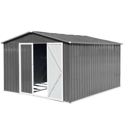 Metal Garden Sheds 8ftx10ft Outdoor Storage Sheds Grey (Old Sku:W1350S00016) 3 Metal Garden Sheds 8ftx10ft Outdoor Storage Sheds Grey (Old Sku:W1350S00016) - Image 3