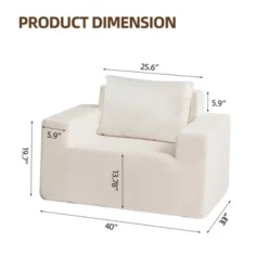 Sofa In A Box Polyester Sofa Couch With Pillow, Bean Bag Chairs For Adults Stuffed High-Density Polyester, Large Bean Bag Sofa