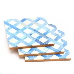 White/Blue Dyed Bone Inlaid Square Coaster Set-4x4in -Bold Design Store GUEST fa5eaf62 3637 4df2 bd8b 7f2514dc80b2