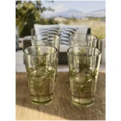 Palm Tree Design Acrylic Glasses Drinking Set Of 4 Hi Ball (20oz), Plastic Drinking Glasses, BPA Free Cocktail Glasses, Drinkware Set -Bold Design Store GUEST fa745986 d4ac 4f9e a33e a4444c1dcf18