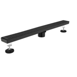 Linear Shower Drain With Removable Quadrato Pattern Grate, 304 Stainless Shower Drain Included Hair Strainer And Leveling Feet -Bold Design Store GUEST fb7a8fbf fbeb 476a a399 708ff4e2405b