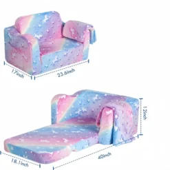 Compression Modular Kids Sofa, Perfect Sleeper Extra Convertible Sofa To Lounger, Comfy 2-in-1 Flip Open Couch Sleeper For Kids Pink Small Sofa -Bold Design Store GUEST fc10d74d ee00 4fcf ba9e 1493903b07ad