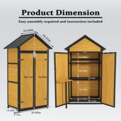 Outdoor Storage Cabinet Storage Shed With Waterproof Roof Lockable Doors Removable Shelves Foldable Table Hooks 69 Inches Garden Tool Shed -Bold Design Store GUEST fcb44aed f32e 4f94 b63b f7f2e5a0f42d