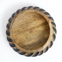 Dannel Handmade Wooden Bowl With Black Filler