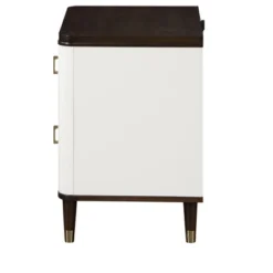 Carena White & Walnut Finish Night Stand W/USB -Bold Design Store GUEST fec7b327 1047 489e a0e2 3fe44149e151