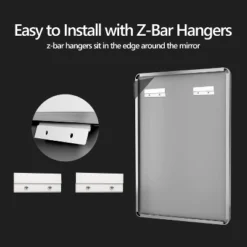 40x36 Inch Brushed Nickel Aluminium Frame Bathroom Mirror -Bold Design Store GUEST ff74b662 a72c 4f89 9bae 9223db476d42