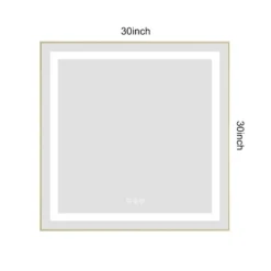 30 X 30 Inch LED Bathroom Mirror With Front And Backlight,Wall Mounted Vanity Mirror With Aluminum Frame,Anti-Fog, Memory, 3 Colors, Stepless Dimmable 7 30 X 30 Inch LED Bathroom Mirror With Front And Backlight,Wall Mounted Vanity Mirror With Aluminum Frame,Anti-Fog, Memory, 3 Colors, Stepless Dimmable -Bold Design Store GUEST ffee8411 f1d7 4335 9684 9bfdb5a62f04